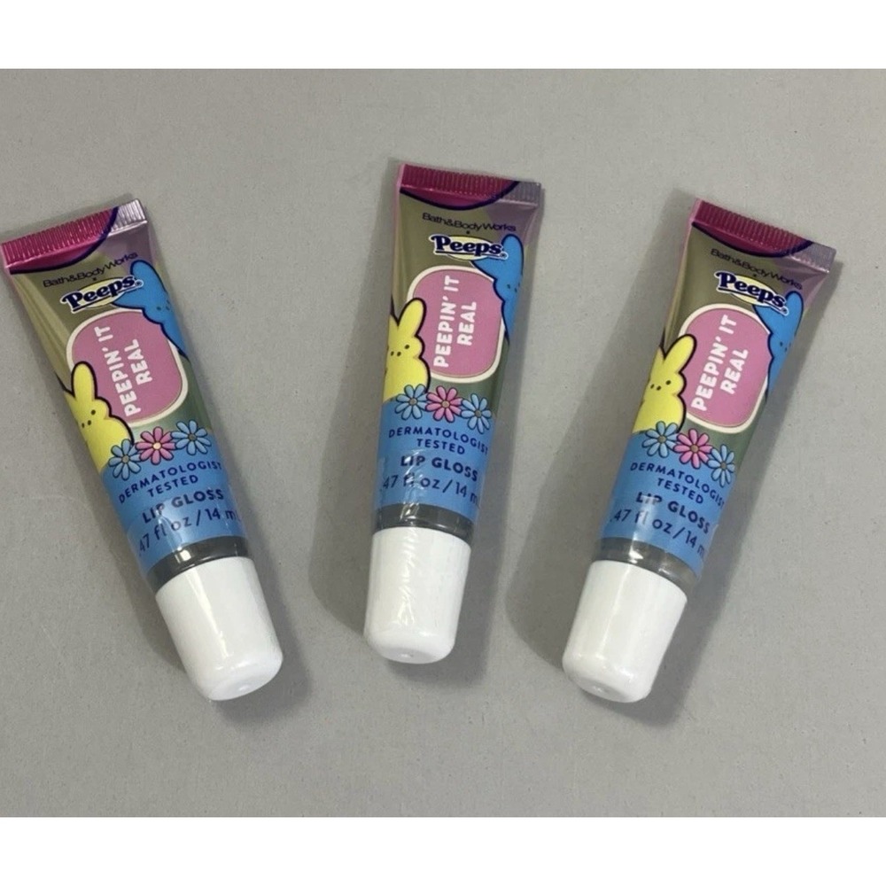 Bath & Body Works Peepin' It Real Lip Glosses From Peeps Collection Lot Of 3